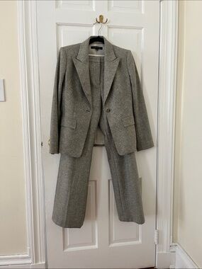 Anne Klein Gray Tweed Blazer and slacks  with Multicolor Flecks